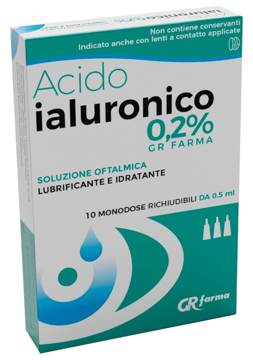 Soluzione oftalmica lubrificante e idratante acido ialuronico 0,2 1...