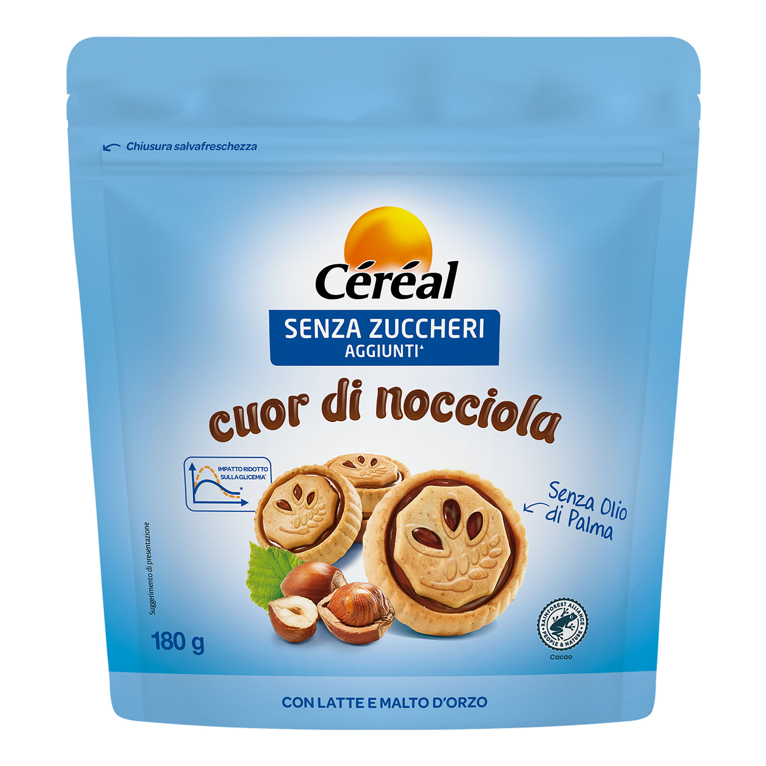 Cereal cuor di nocciola senza zuccheri 180 g