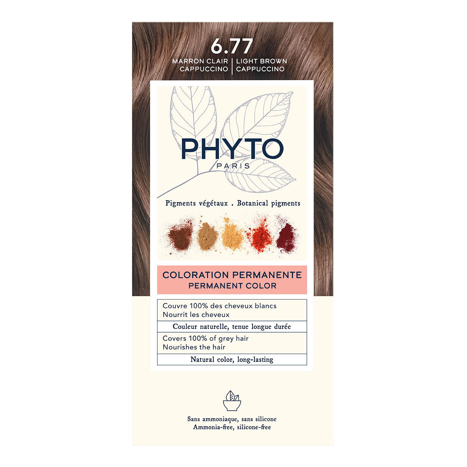 Color kit 6,77 marrone chiaro cappuccino 1 latte 50 ml + 1 crema 50 ml + 1 maschera 12 ml