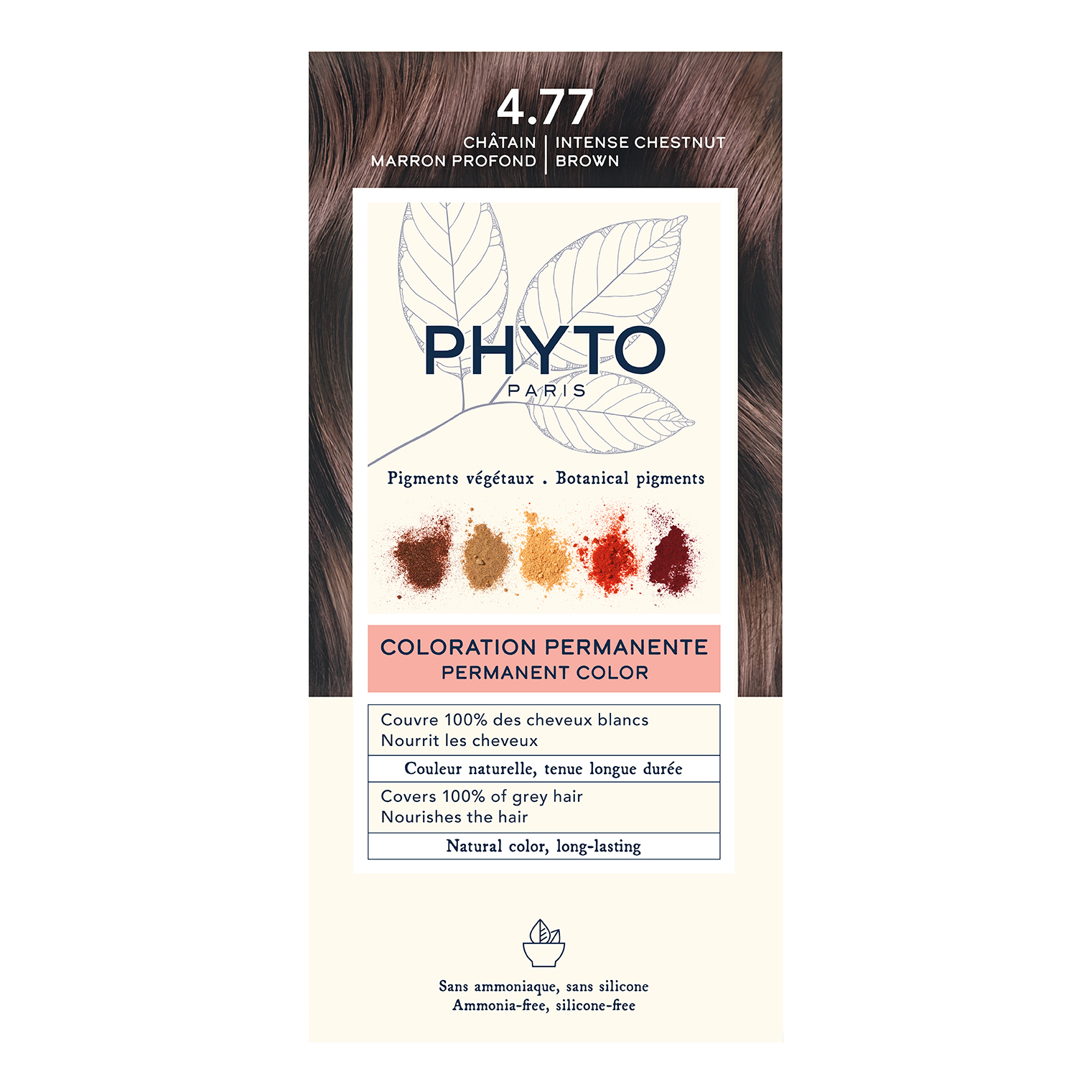 Color kit 4,77 castano marrone intenso 1 latte 50 ml + 1 crema 50 ml + 1 maschera 12 ml