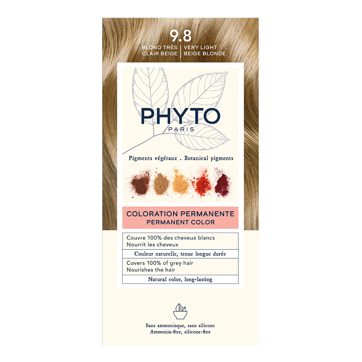Color kit 9,8 biondo chiarissimo cenere 1 latte 50 ml + 1 crema 50 ml + 1 maschera 12 ml