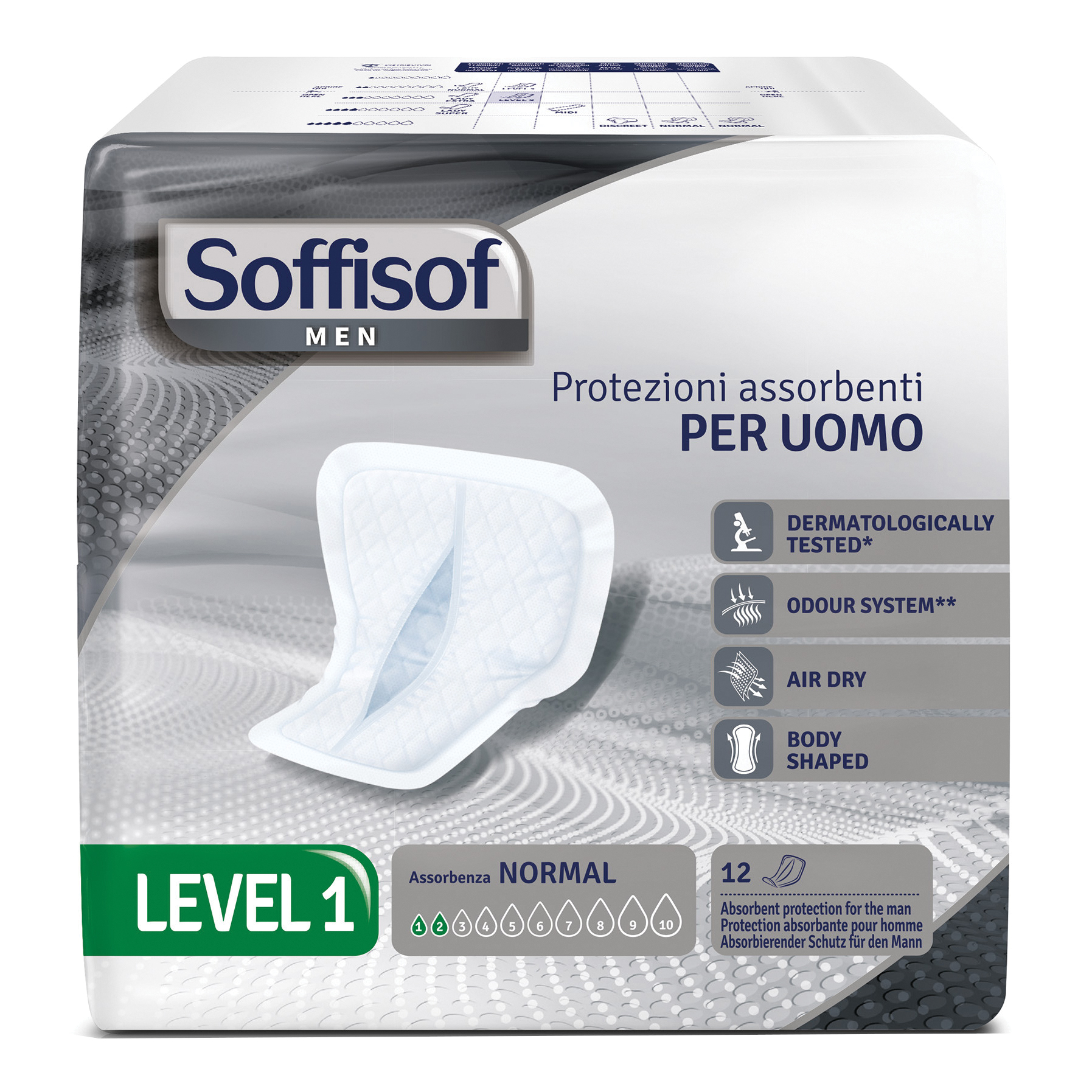 Pannolone per incontinenza sagomato soffisof men level 1 12 pezzi