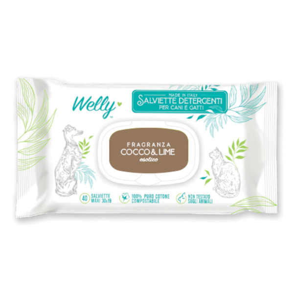 Welly Salviette Detergenti Esotiche Cocco & Lime 40 Pezzi