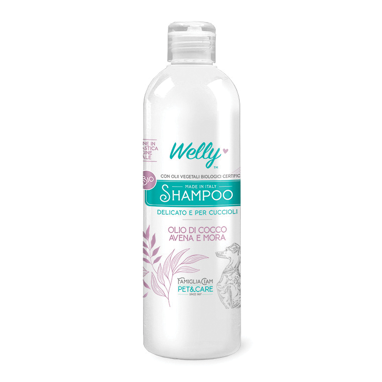 shampoo olio di cocco avena e mora cuccioli