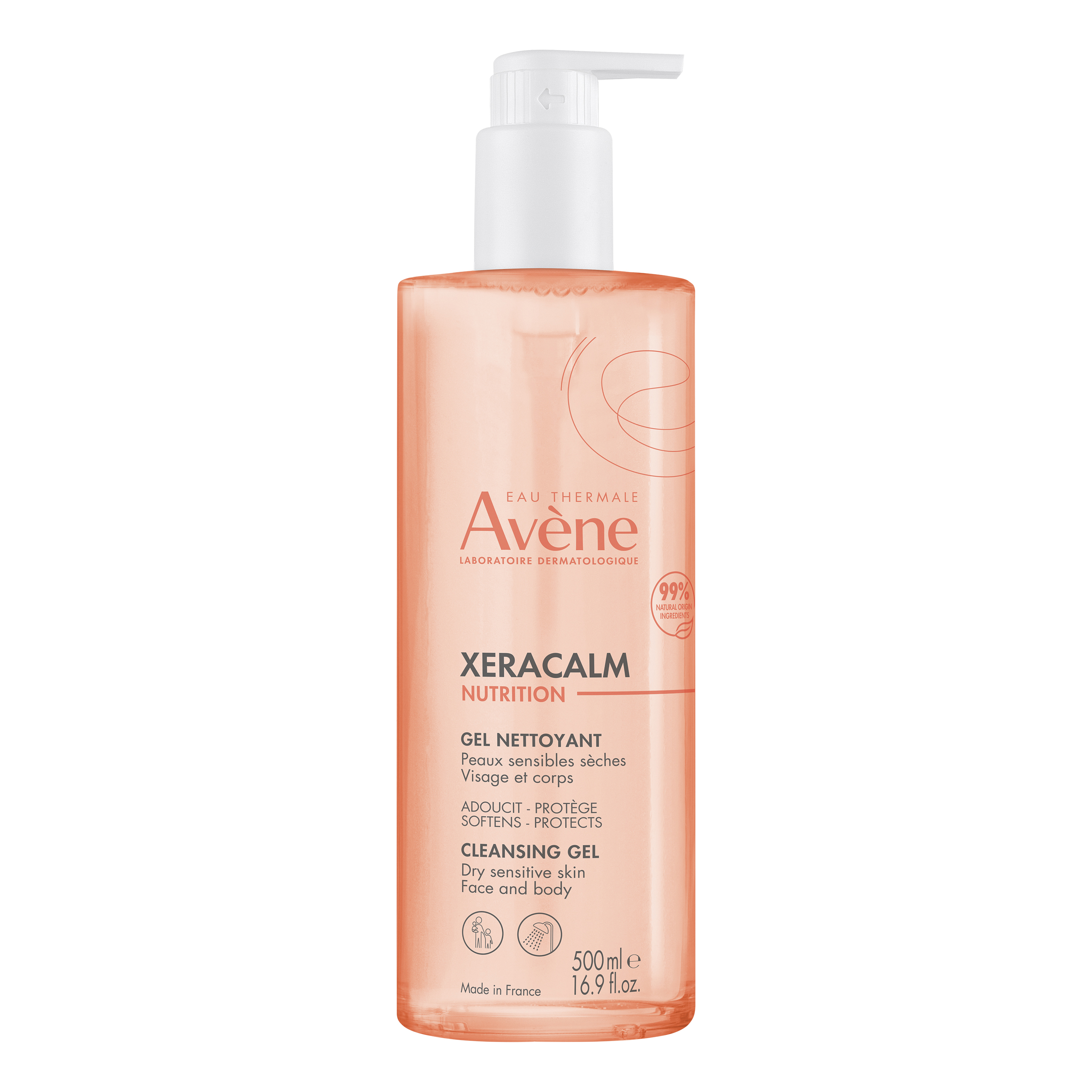 Avène XeraCalm Nutrition Gel Detergente Viso e Corpo per Pelli Secche e Sensibili 500 ml