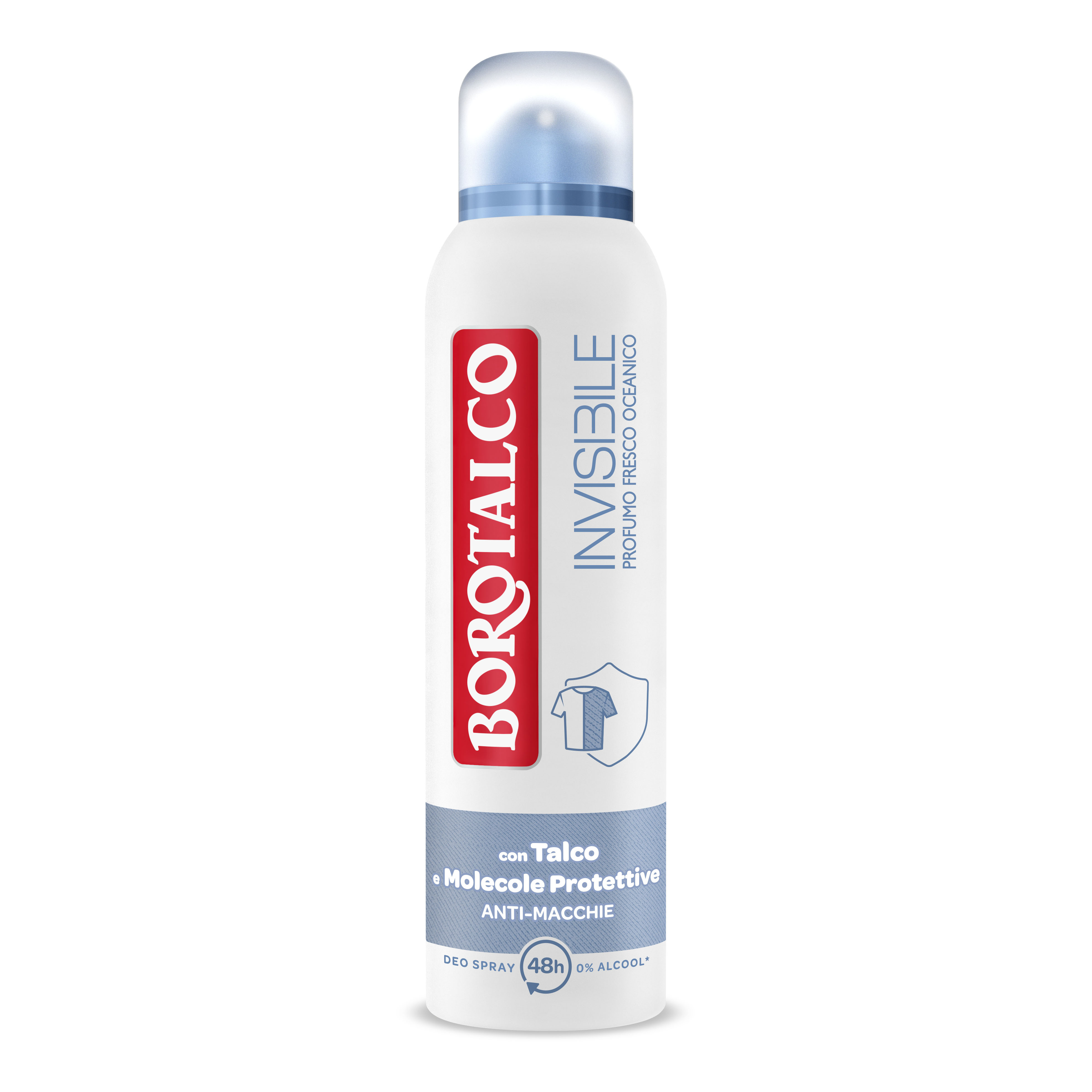 BOROTALCO - Invisible - Deodorante Talco Effetto Barriera Grigio 150 ml Spray