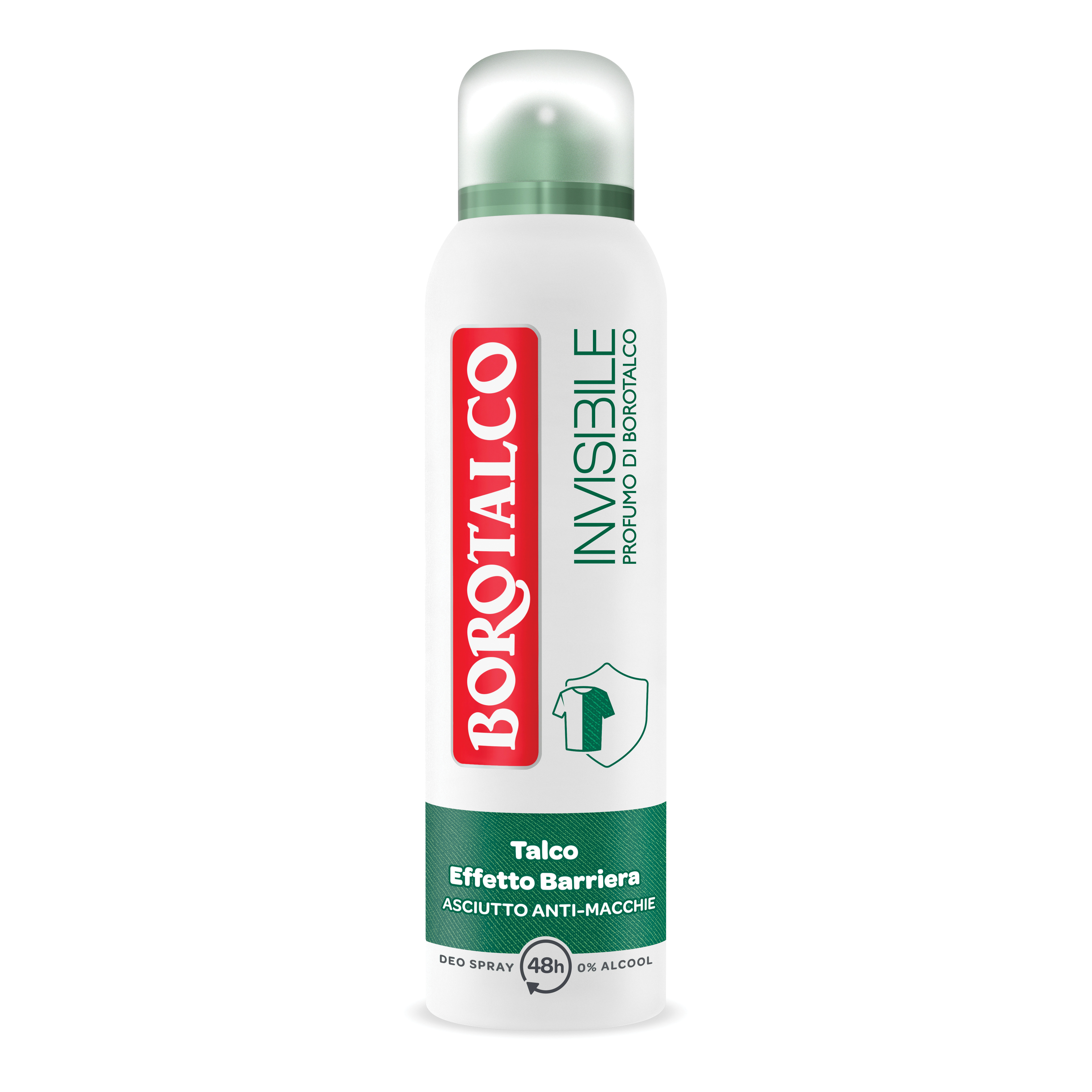 BOROTALCO - Invisible Profumo di Borotalco - Deodorante Talco Effetto Barriera 150 ml Spray