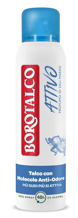BOROTALCO - Attivo - Talco con Molecole Anti-Odore - Deodorante 150 ml Spray
