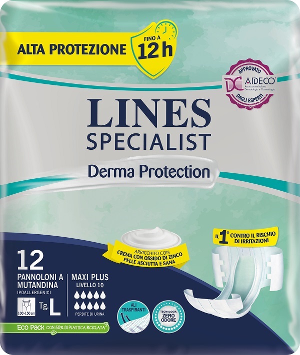 Lines Specialist Derma Protection 12 pannoloni a mutandina taglia L