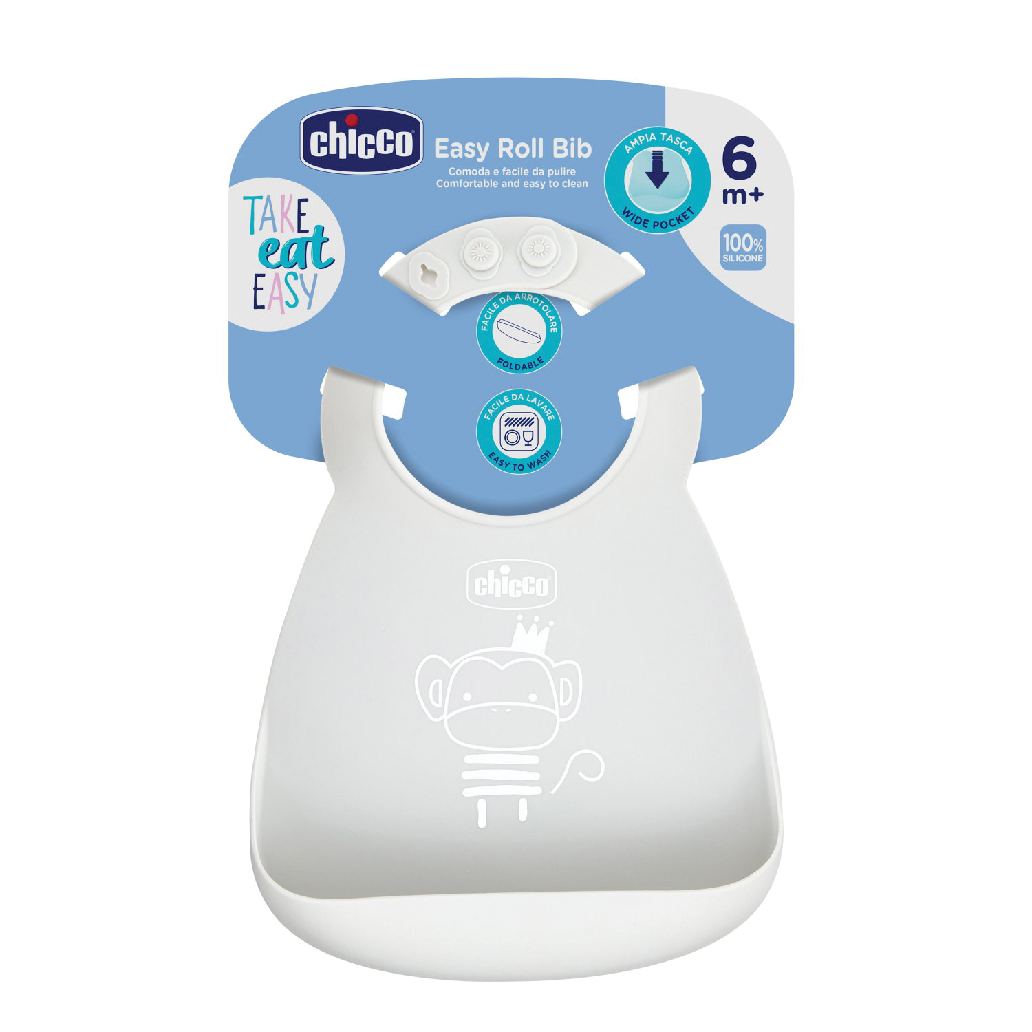Chicco Bavaglino in Silicone Neutro 6m 1 Pezzo