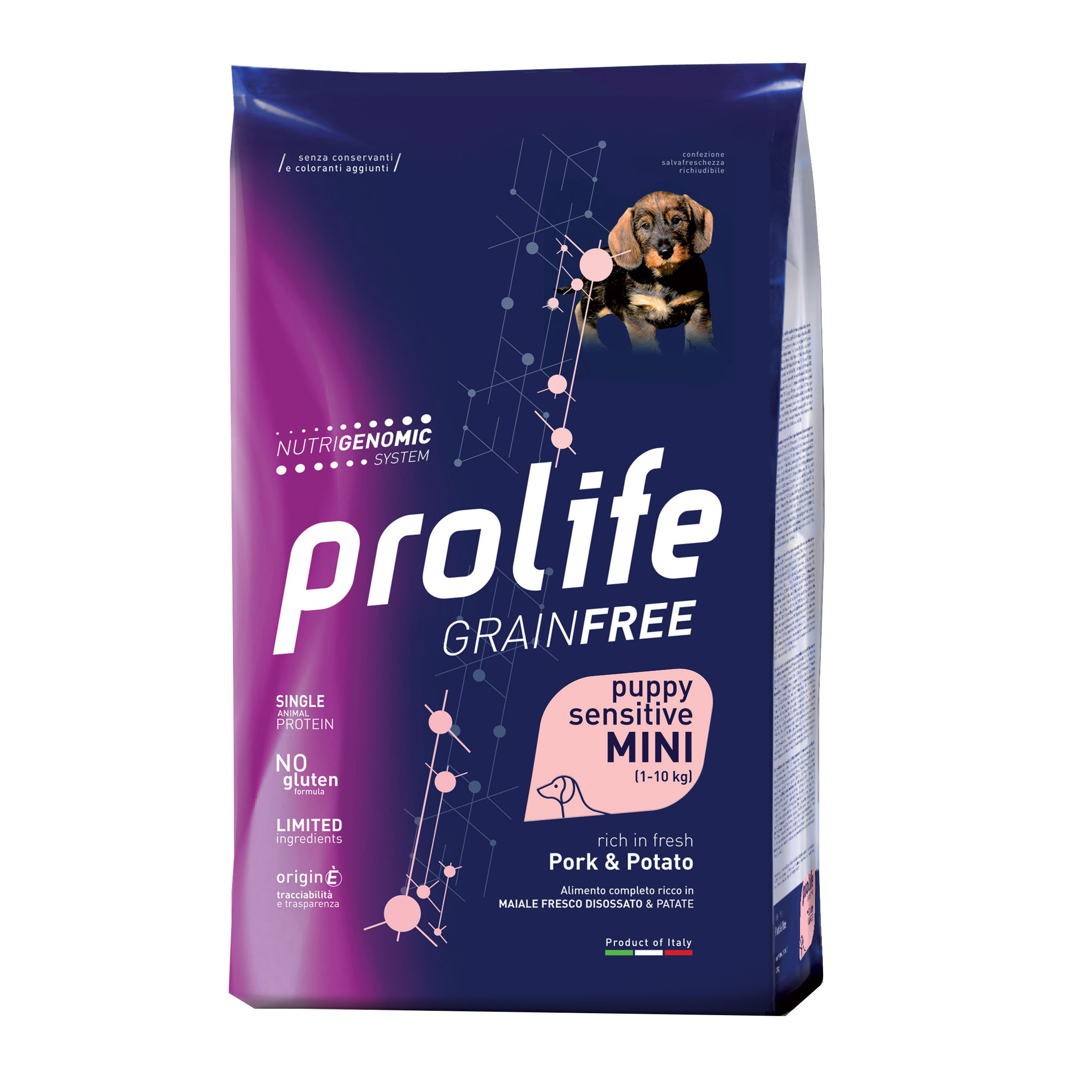 Prolife Cane Grain Free Sensitive Puppy Mini Maiale &amp; Patate 7 Kg