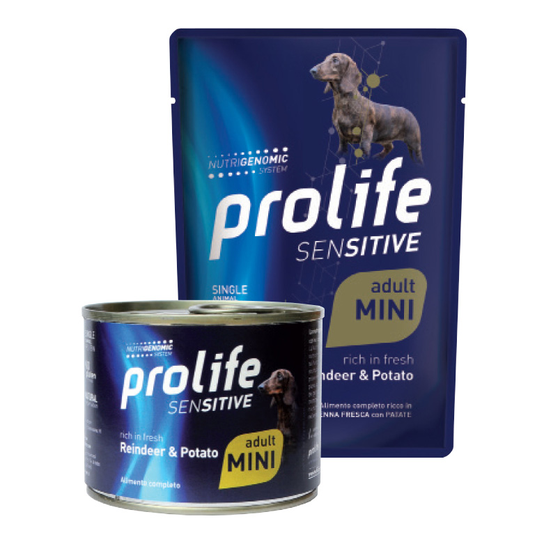 Prolife Cane Sensitive Adulto Mini Renna &amp; Patate Busta 100 Gr