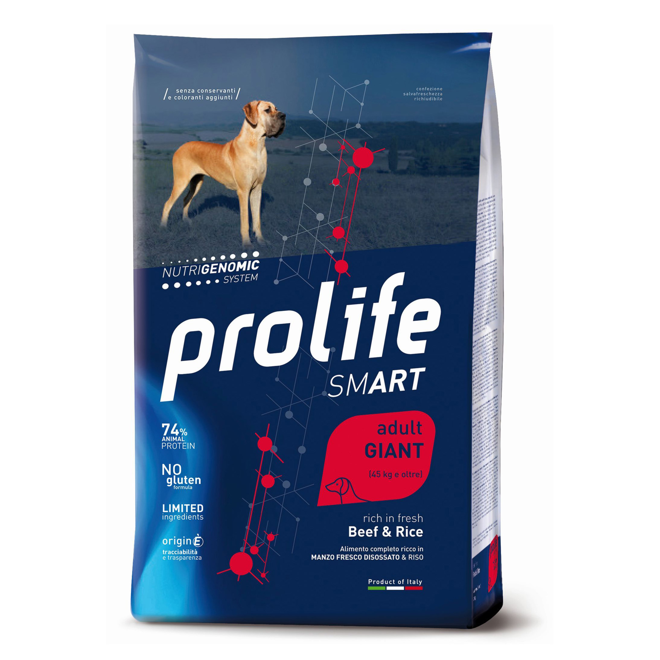 Prolife Cane Smart Adulto Giant Manzo &amp; Riso 12 Kg