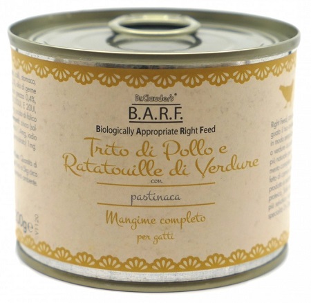 Barf mangime completo per gatto trito di pollo 200 g
