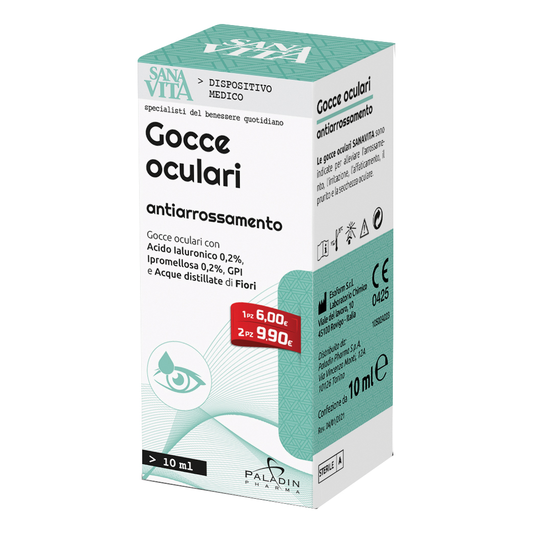Sanavita Gocce Oculari Antiarrossamento 10 ml