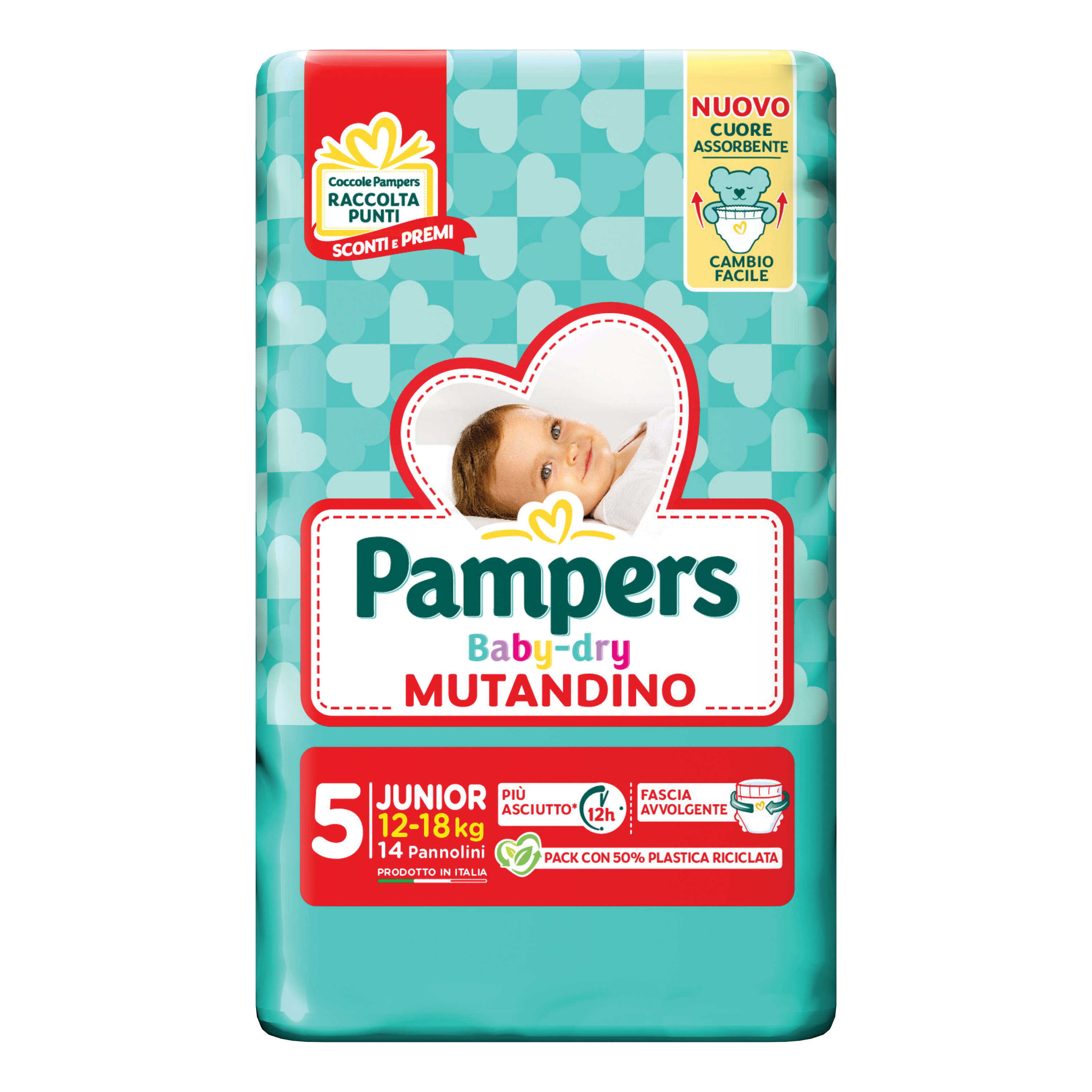 Pampers baby dry pannolino mutandina junior small pack 14 pezzi
