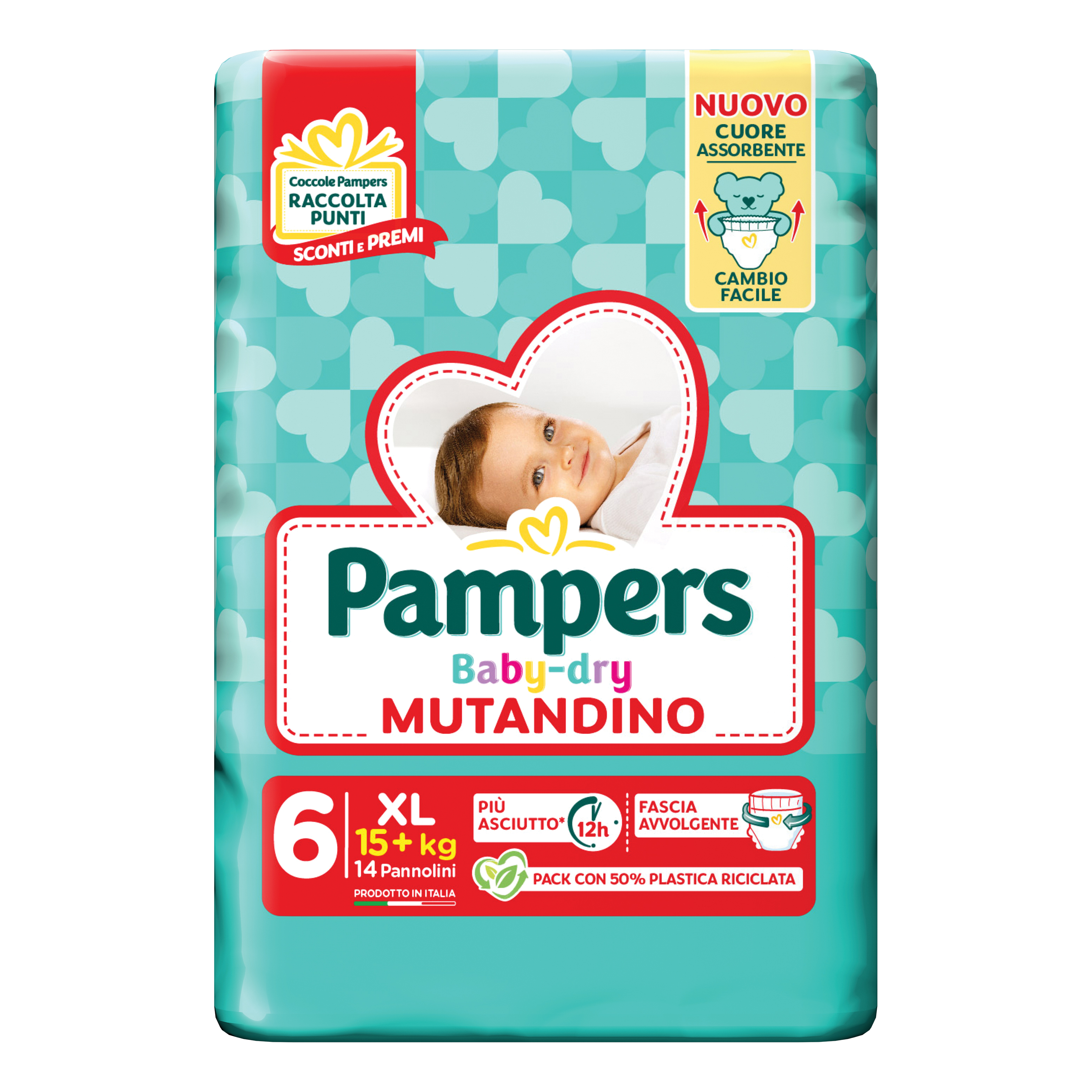 Pampers baby dry pannolino mutandina xl small pack 14 pezzi