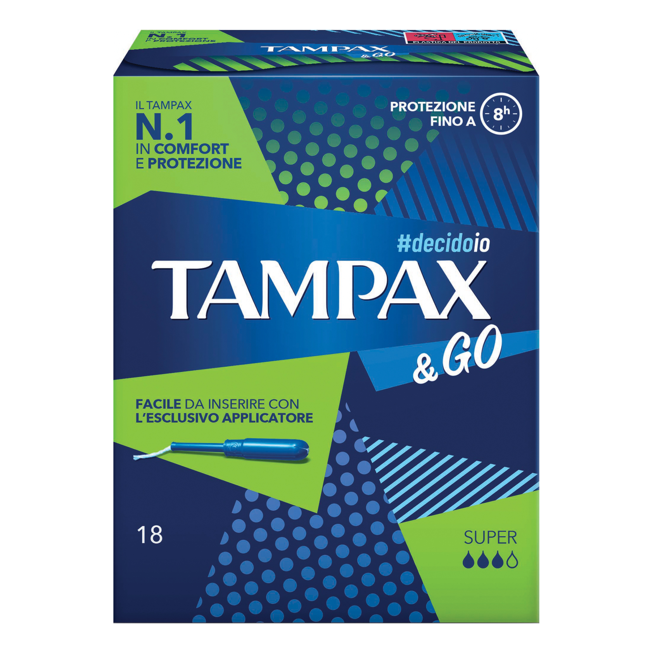 Tampax &amp;go super 18 pezzi