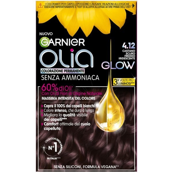 GARNIER - Olia - Colorazione Permanente Senza Ammoniaca N.4,12 Castano scuro
