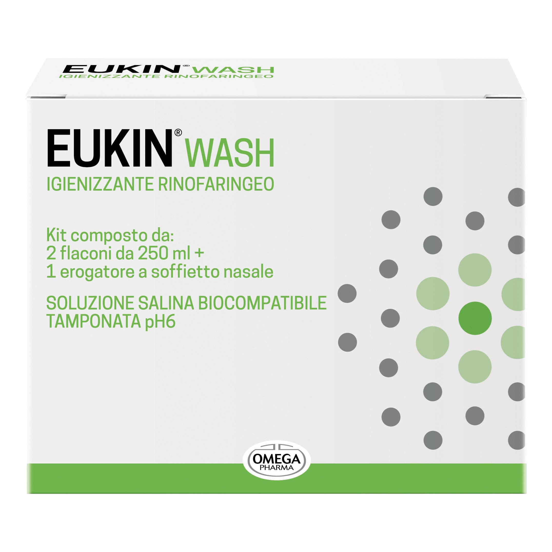 Eukin wash igienizzante rinofaringeo kit 2 flaconi da 250 ml + erogatore a soffietto nasale