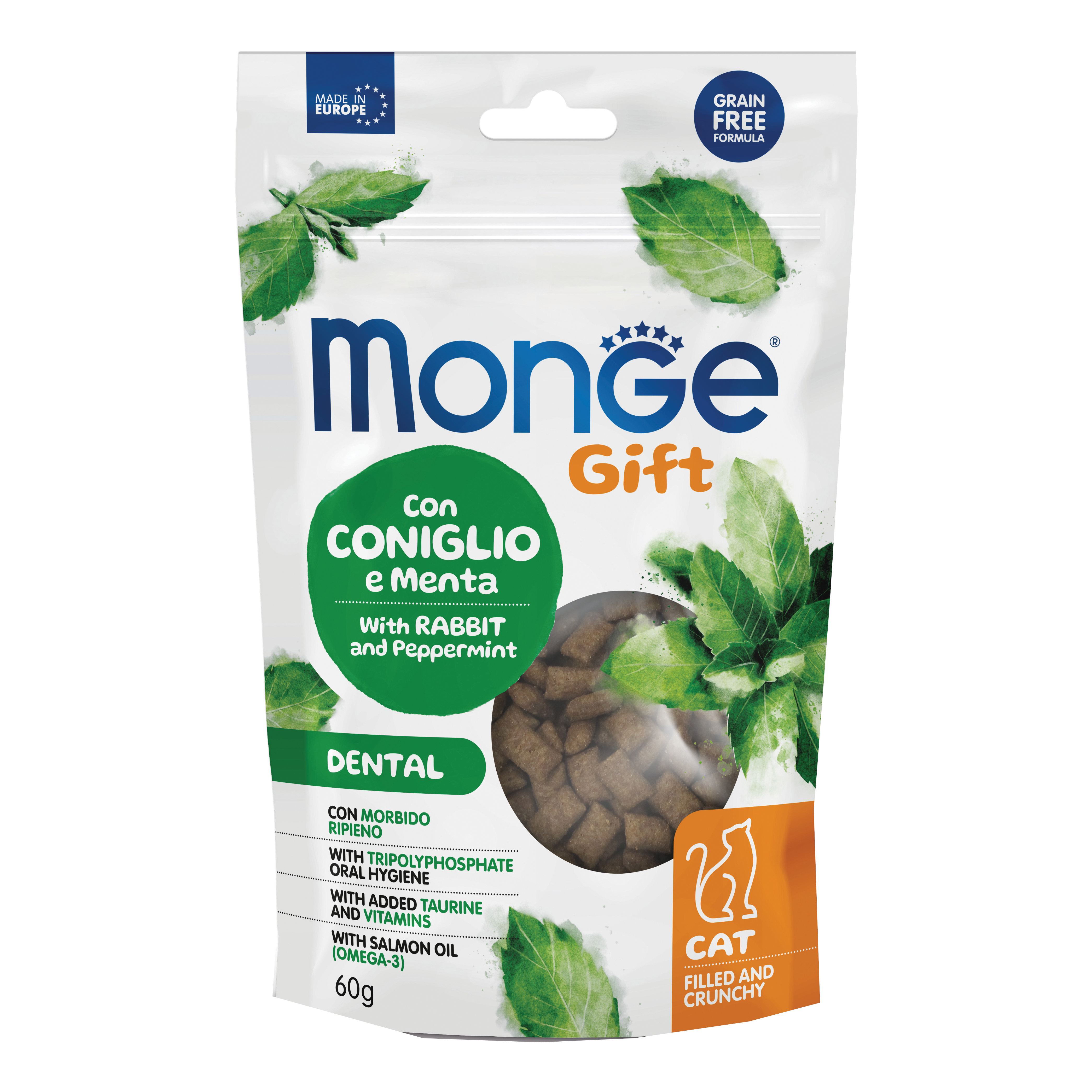 Monge cat filled and crunchy gift dental con coniglio e menta 60 g