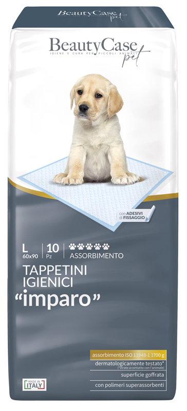Beautycase Pet Tappetini Imparo 5 Zampine 60X90 Cm Busta 10 Pezzi