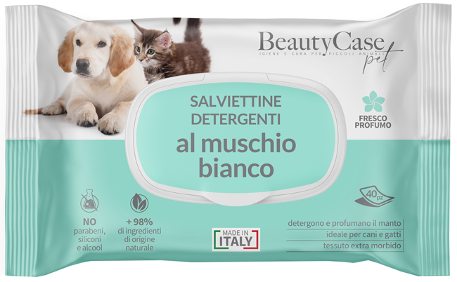 Beautycase Pet Salviettine Detergenti Al Muschio Bianco Flow Pack 40 Pezzi