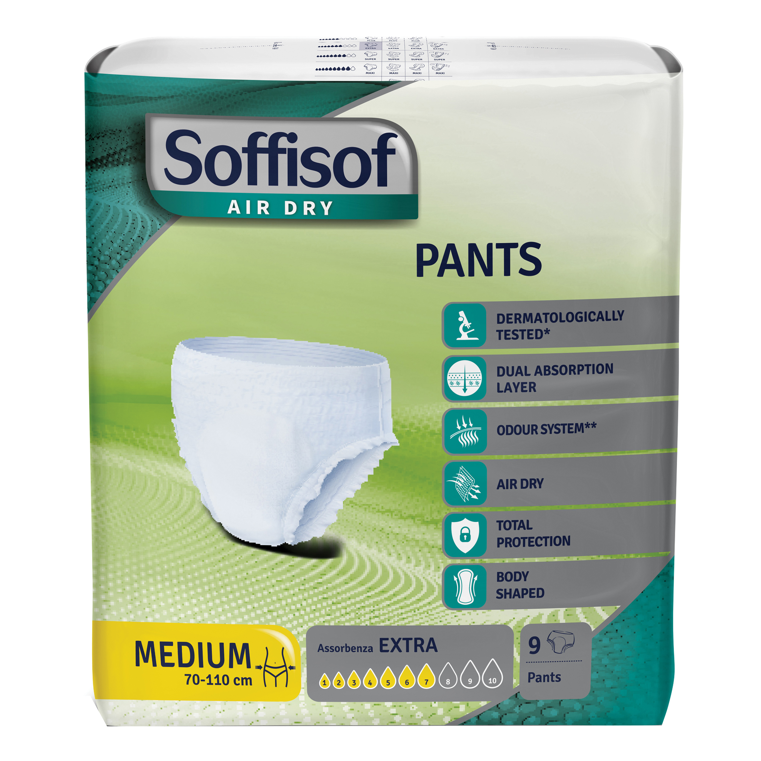 Soffisof Air Dry Pants Extra M 9 Pezzi