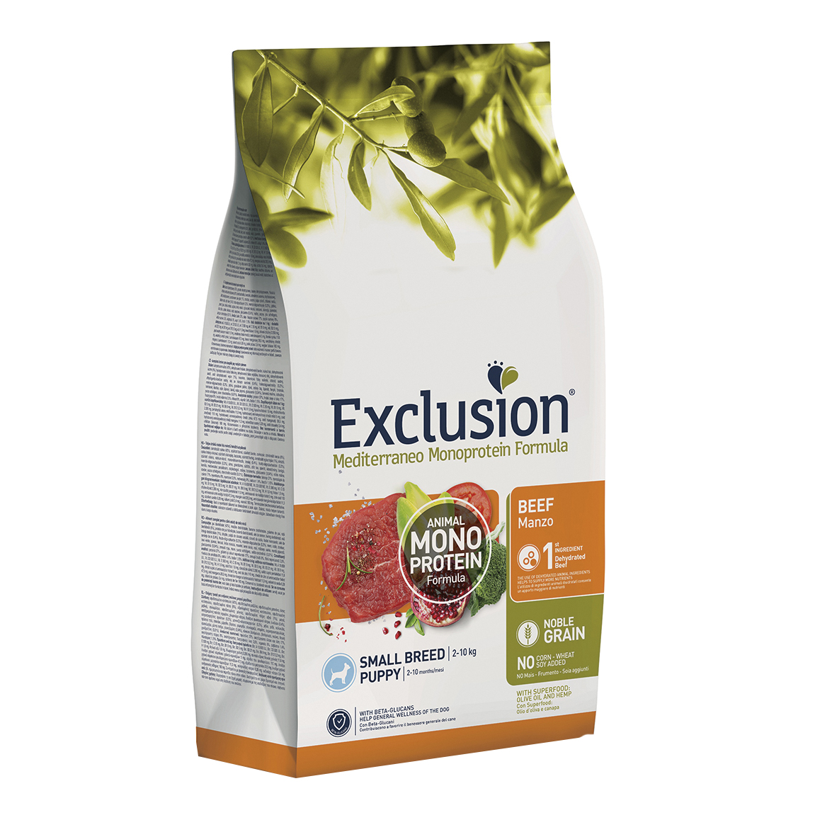 Exclusion Cane Mediterraneo Puppy Small Manzo 500 Gr