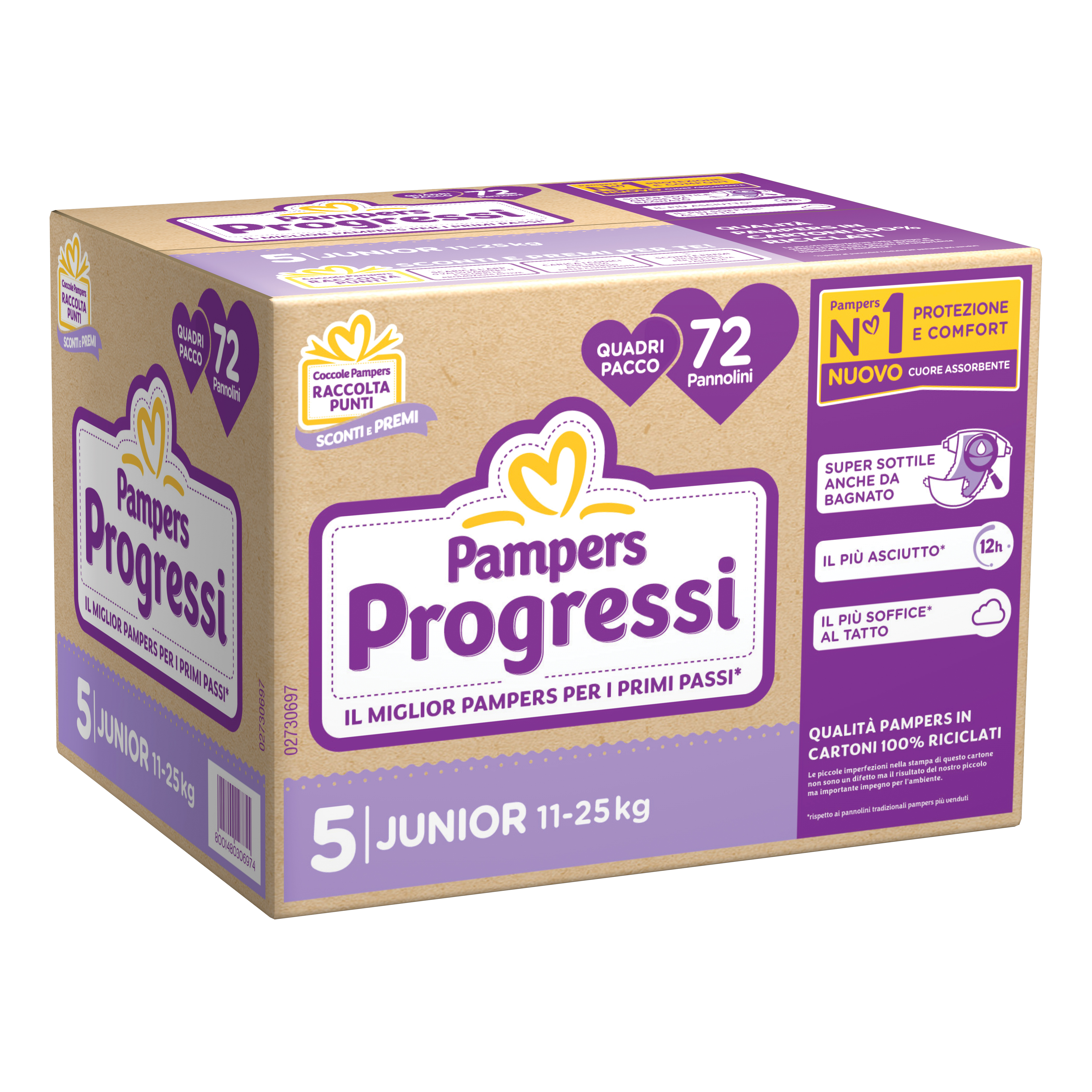 Pampers Quadri Progressi Junior 72 Pezzi