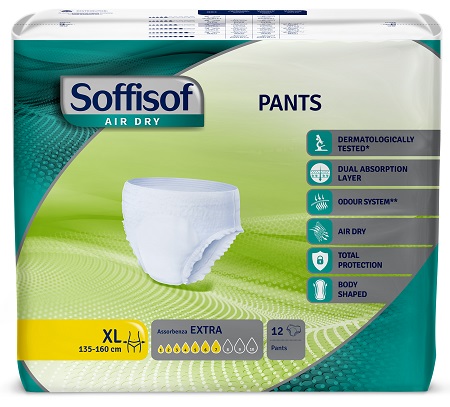 Pannolone soffisof air dry pants extra extra large 12 pezzi