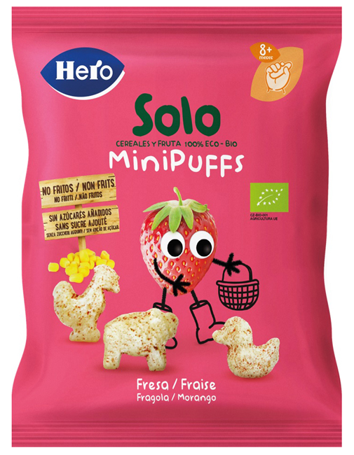 Hero solo snack mini puff fragola 18 g