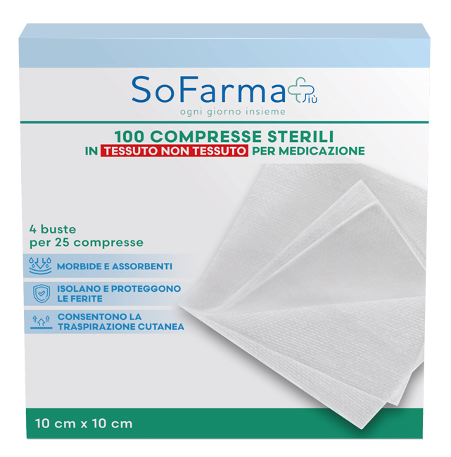 Compressa in tnt sofarmapiu' 10x10 cm 25 pezzi