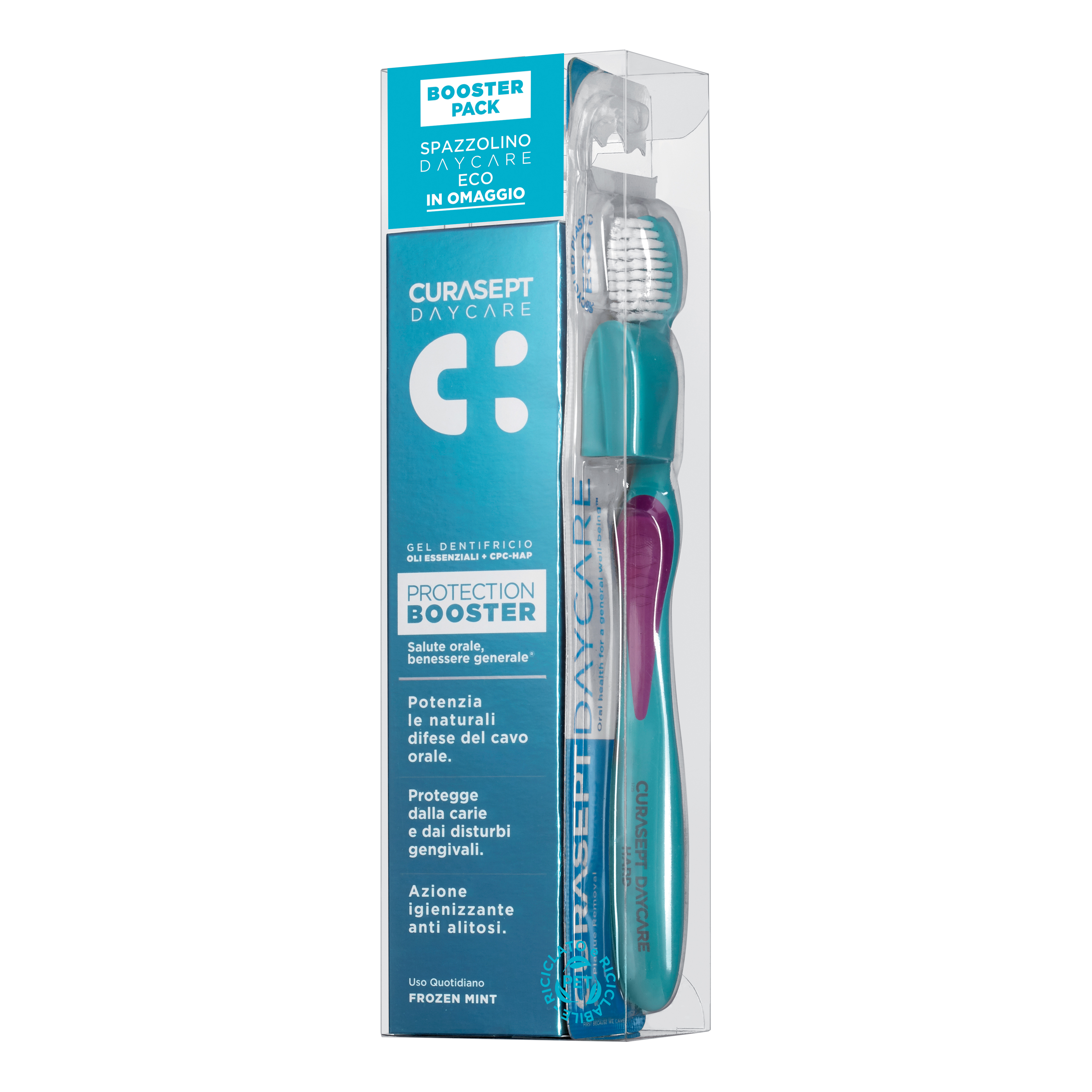 Curasept daycare booster dentifricio 75 ml + spazzolino frozen mint