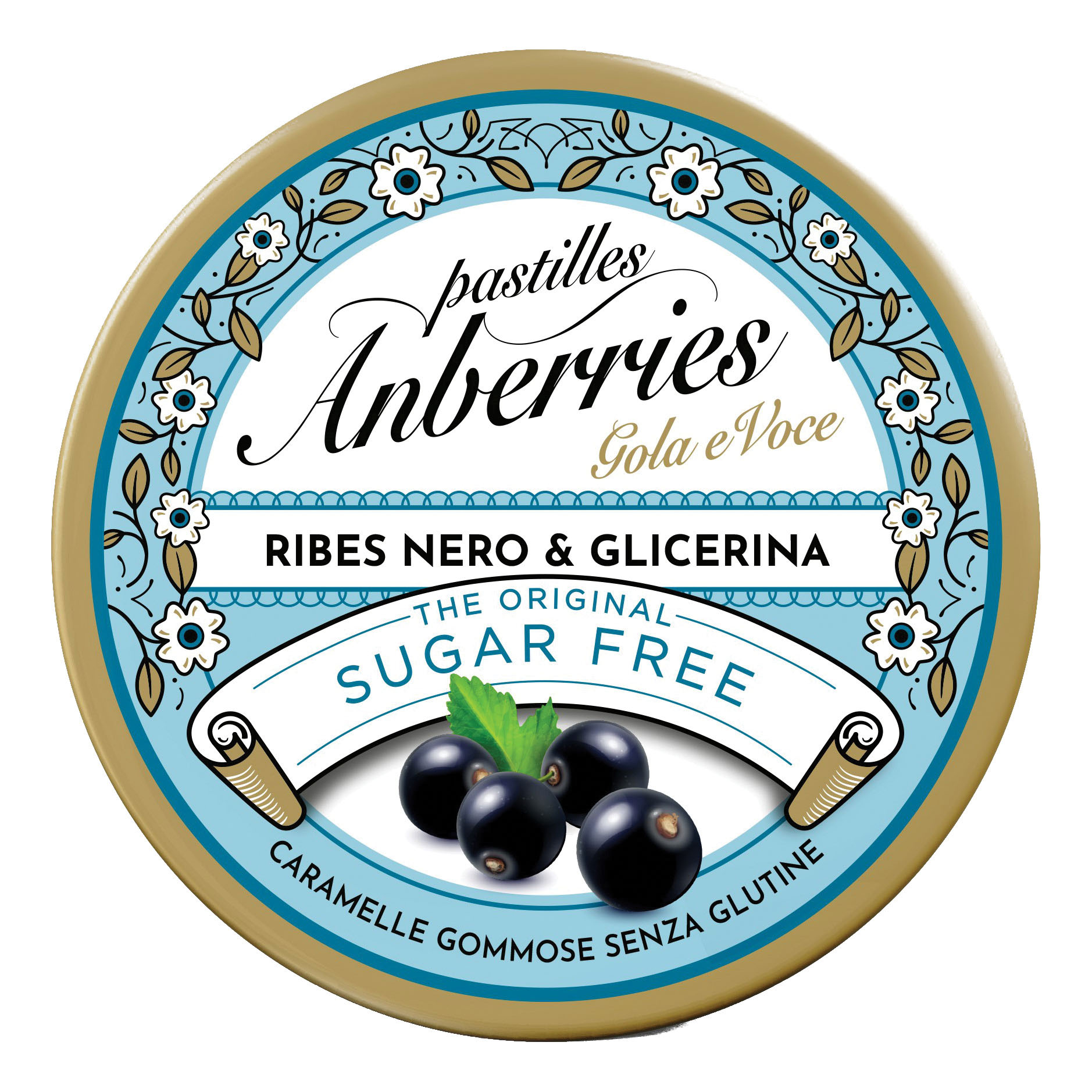 Anberries classiche ribes nero&amp;glicerina senza zucchero 50 g