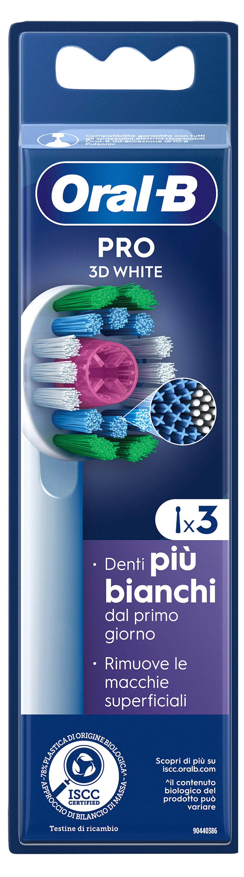 Oral-B Pro 3D White Testine Di Ricambio 3 Testine