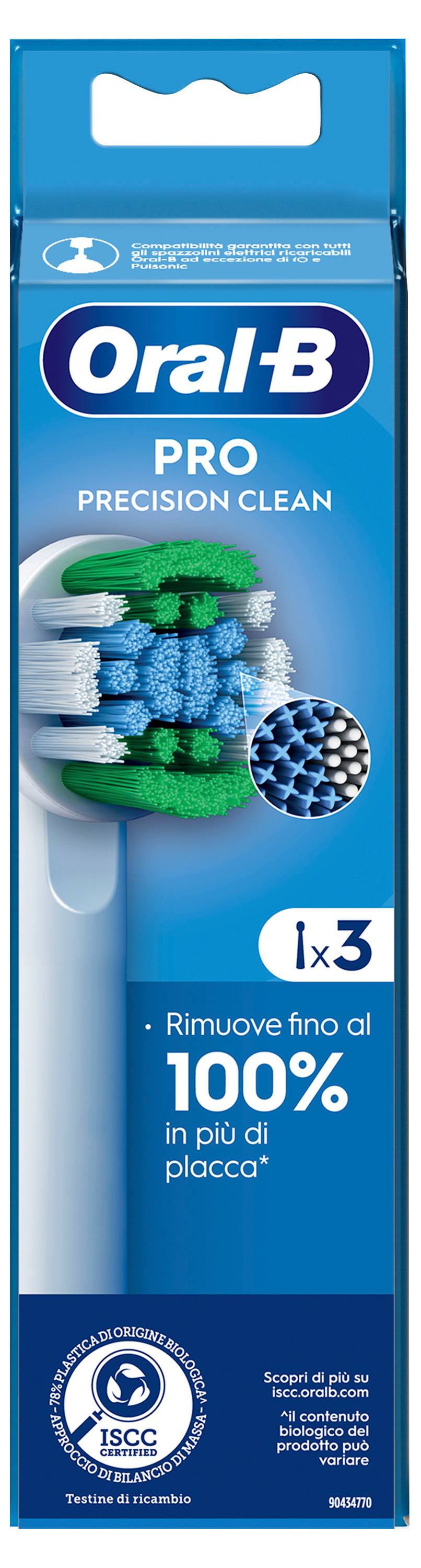 Oral-B Testine Di Ricambio Pro Cross Action 3 Pezzi