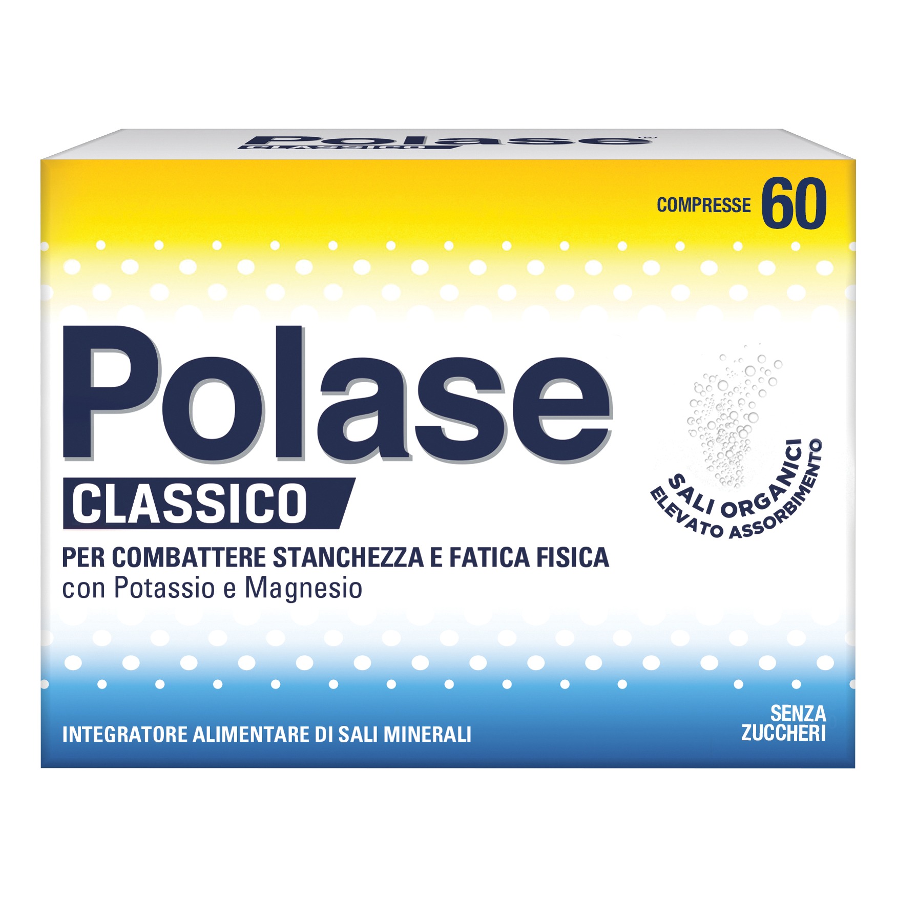 Polase Classico Magnesio E Potassio Integratore Di Sali Minerali Senza Zucchero 60 Compresse