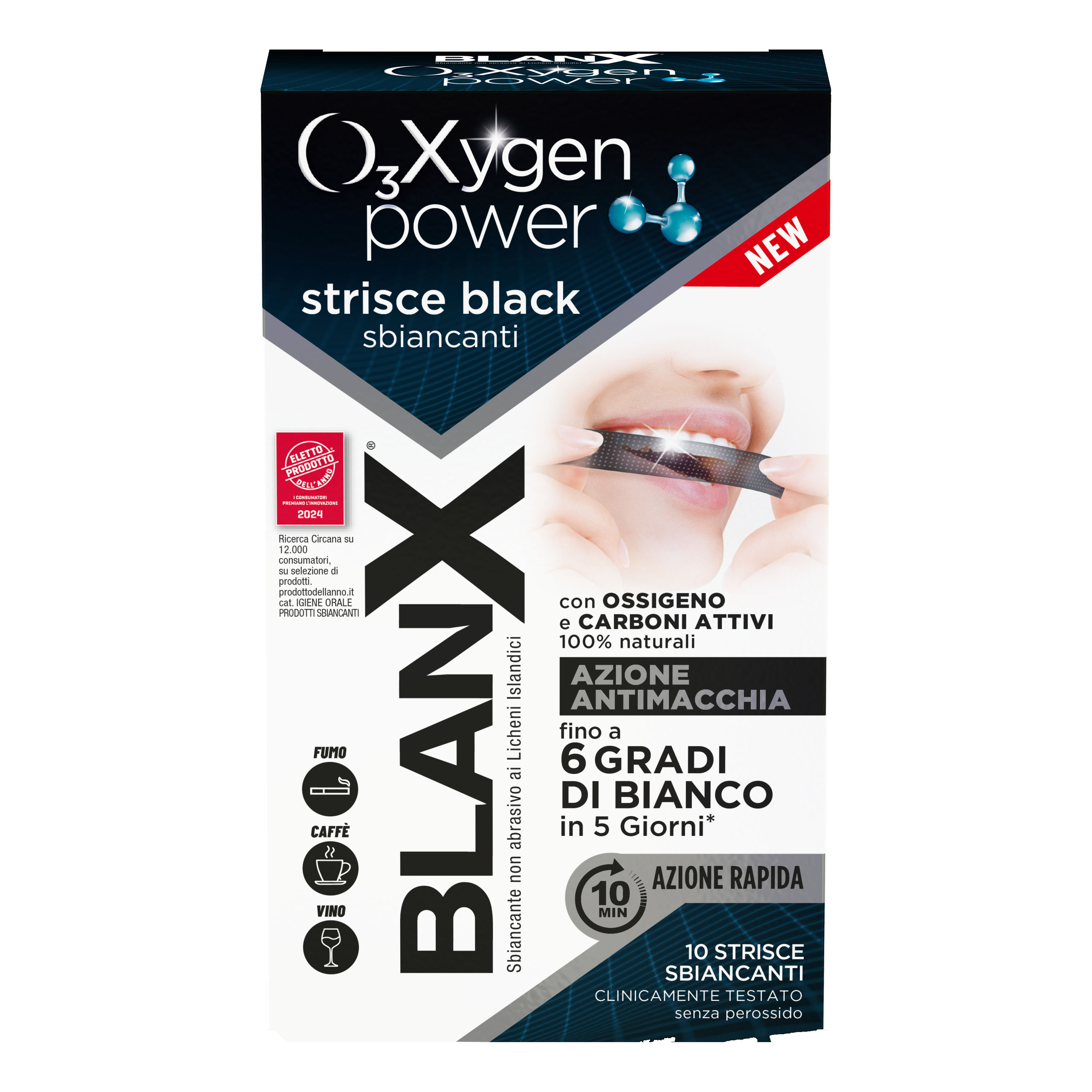 Blanx O3Xygen Black 10 Strisce Sbiancanti