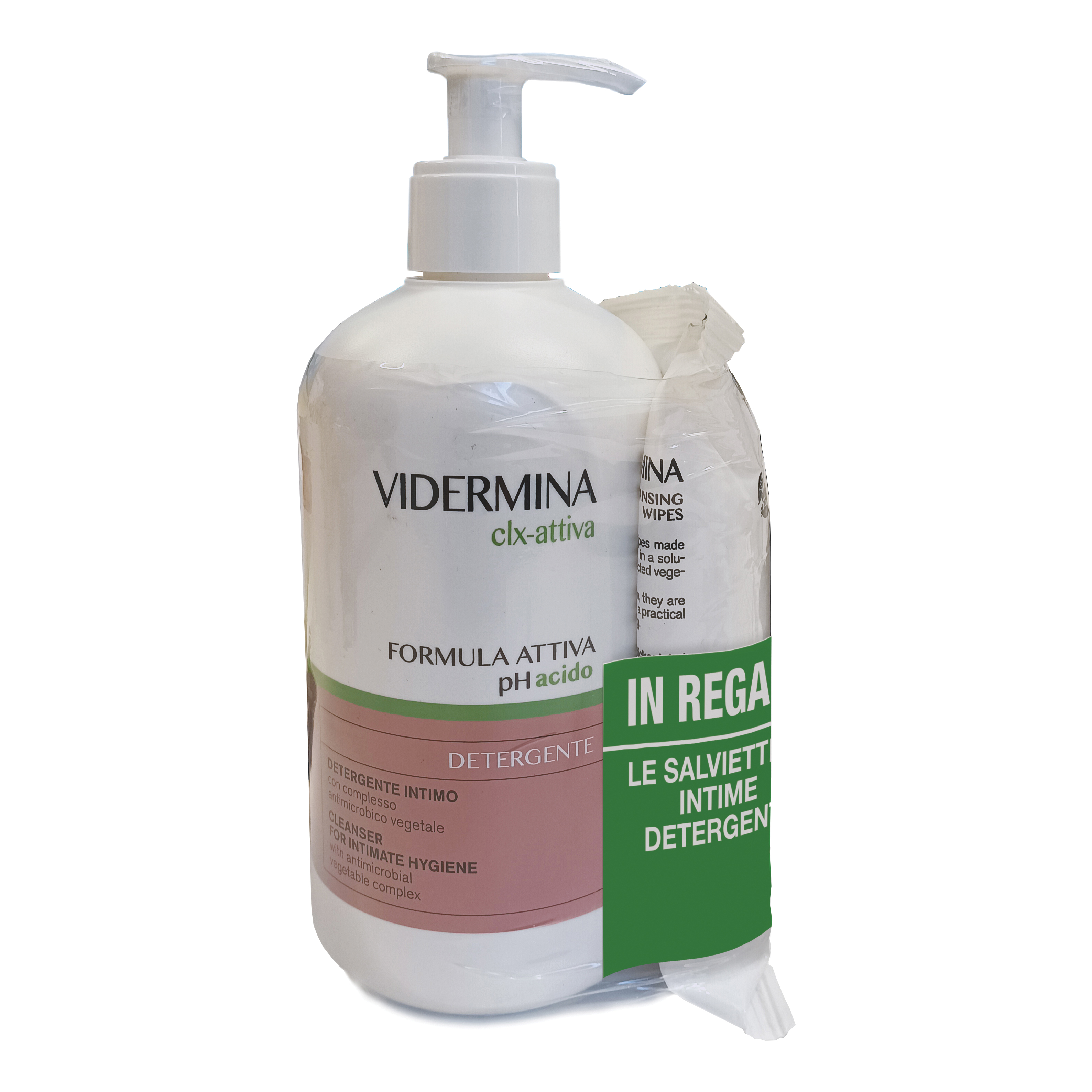 Vidermina clx detergente 500 ml + salviette intime 15 pezzi