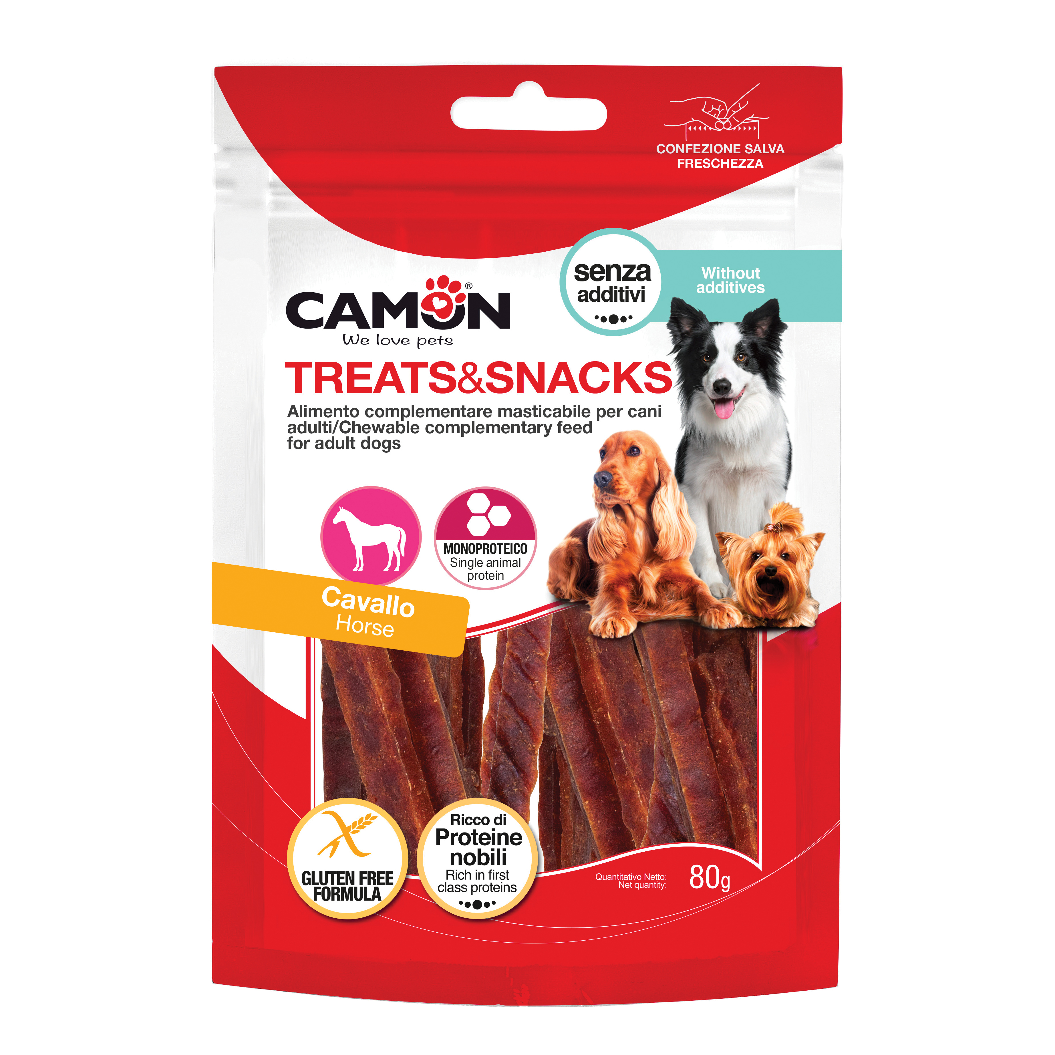 Camon Cane Snack Strisce Di Cavallo 80 Gr