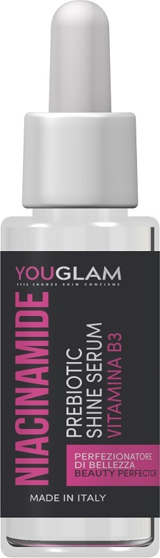 Youglam niacinamide prebiotic shine serum vitamina b3 perfezionatore di bellezza 30 ml