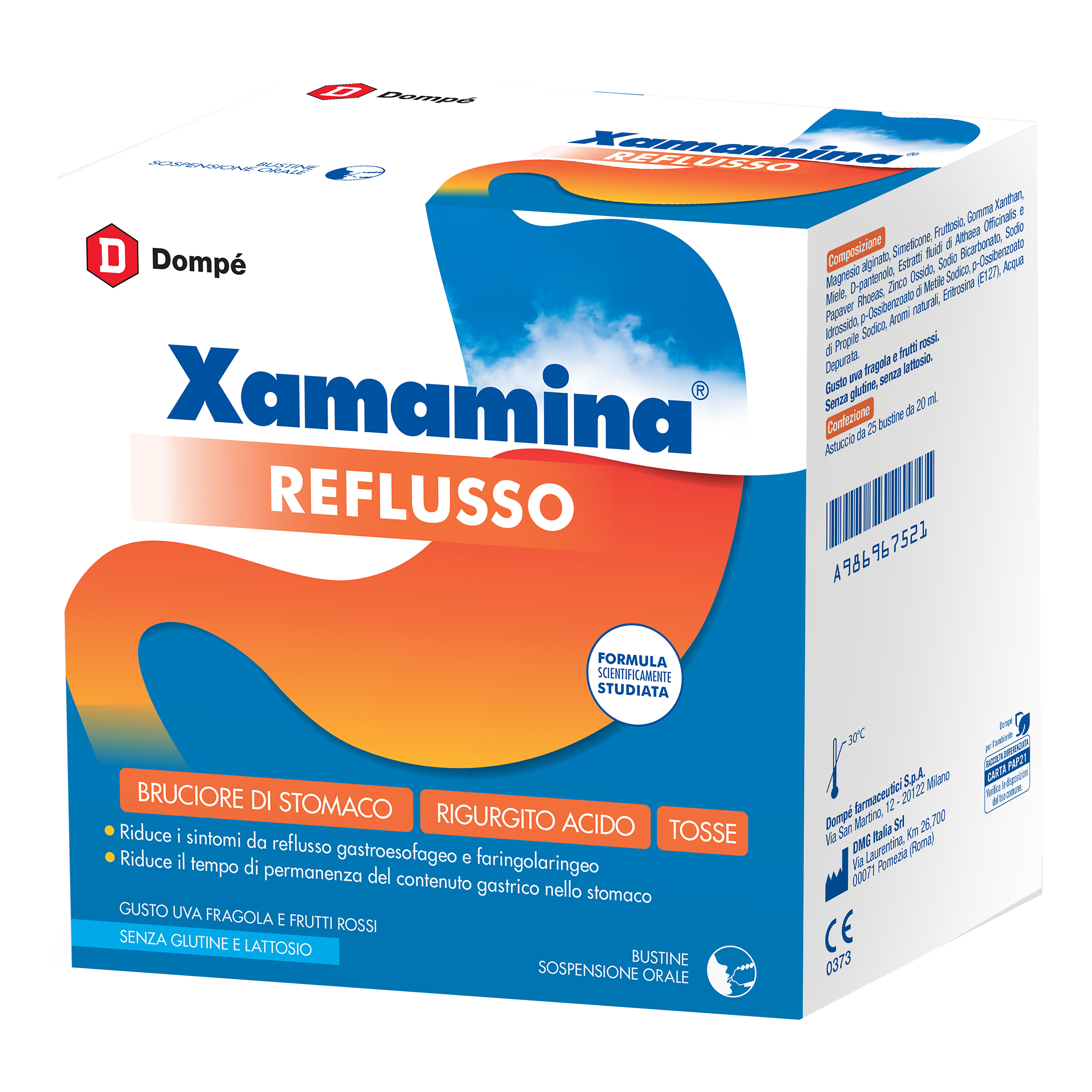 Xamamina Reflusso Bruciore di Stomaco e Rigurgito Acido 25 Bustine