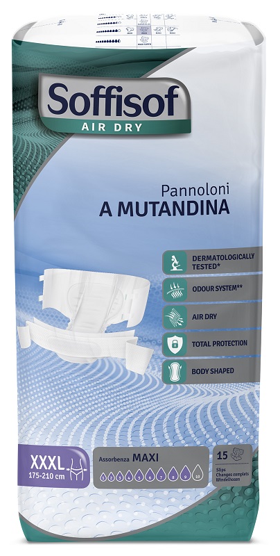 Pannolino mutandina air dry soffisof maxi xxxl 15 pezzi