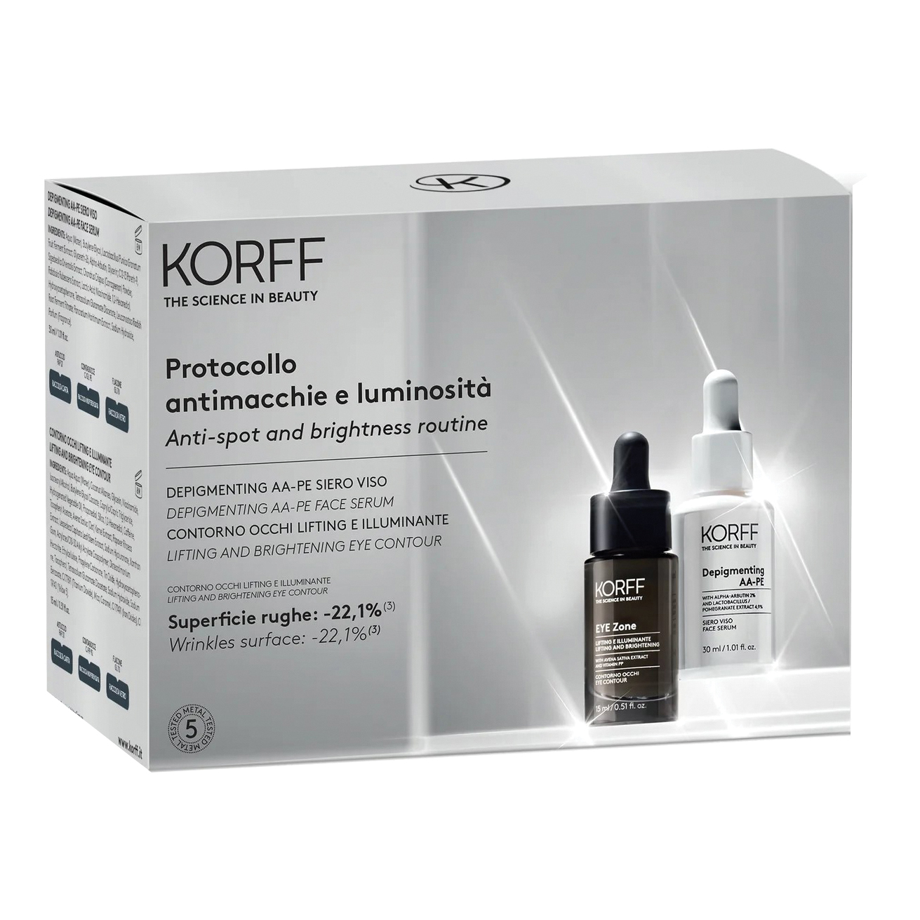 Korff cofanetto occhi 1 make up eyeliner vinile + 1 make up mascara prodigious + 1 eye zone antirughe idratante 15 ml