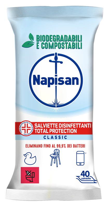 Napisan salviette disinfettanti classic 40 pezzi biodegradabili