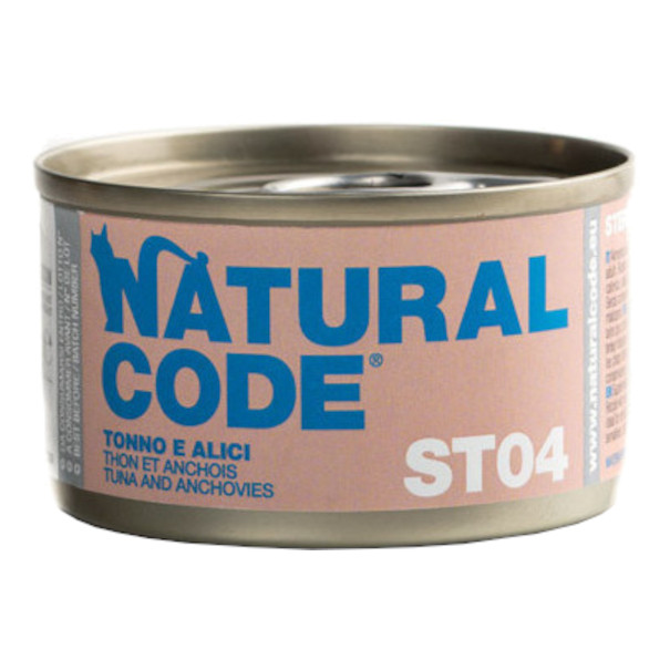 Natural Code Gatto Lattina (St04) Adulto Sterilizzato Tonno & Alici 85 Gr