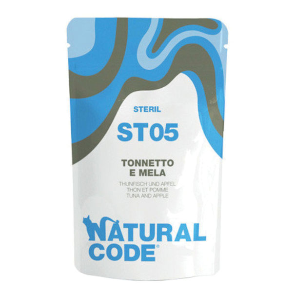 Natural Code Gatto Busta (St05) Adulto Sterilizzato Tonnetto & Mela 70 Gr