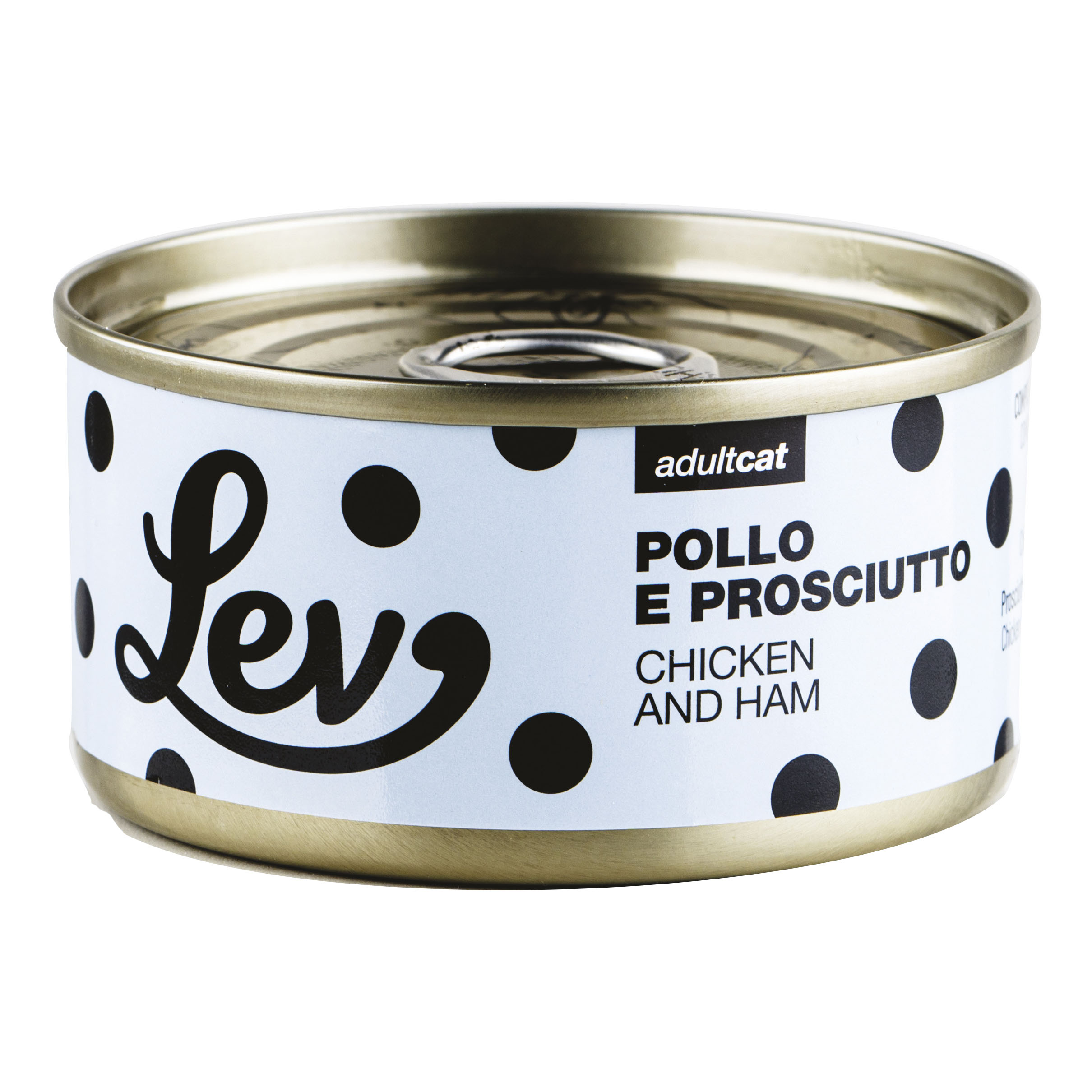 Lev Gatto Lattina In Acqua Di Cottura Adulto Pollo &amp; Prosciutto 70 Gr
