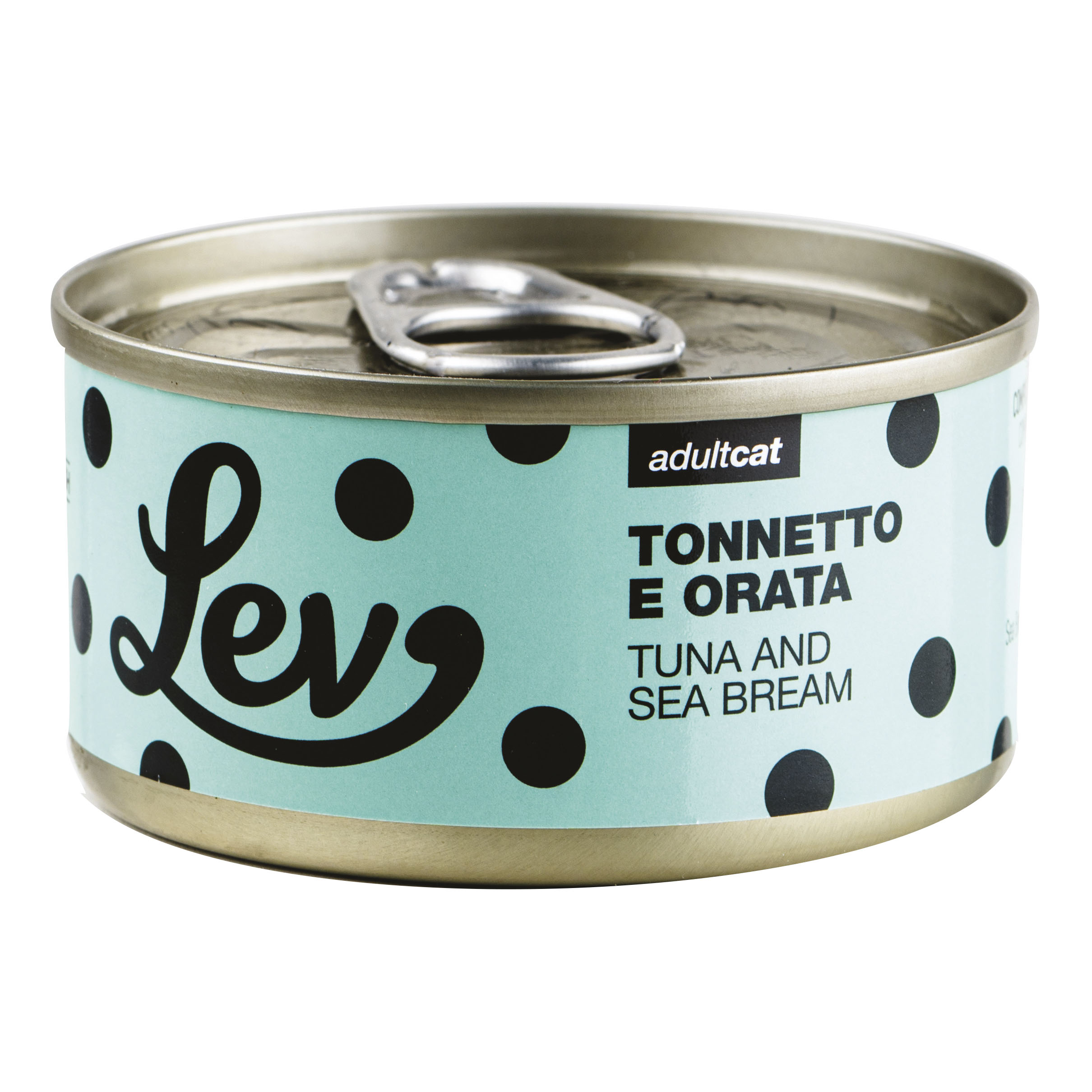 Lev Gatto Lattina In Acqua Di Cottura Adulto Tonnetto &amp; Orata 70 Gr